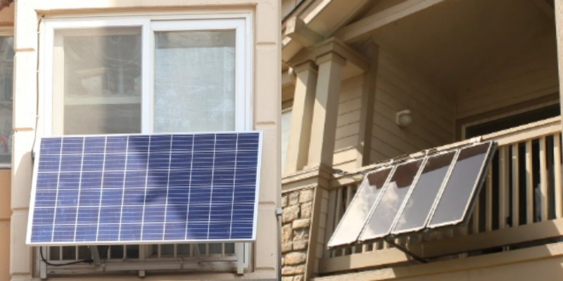 sistema di montaggio del pannello solare sul balcone di casa