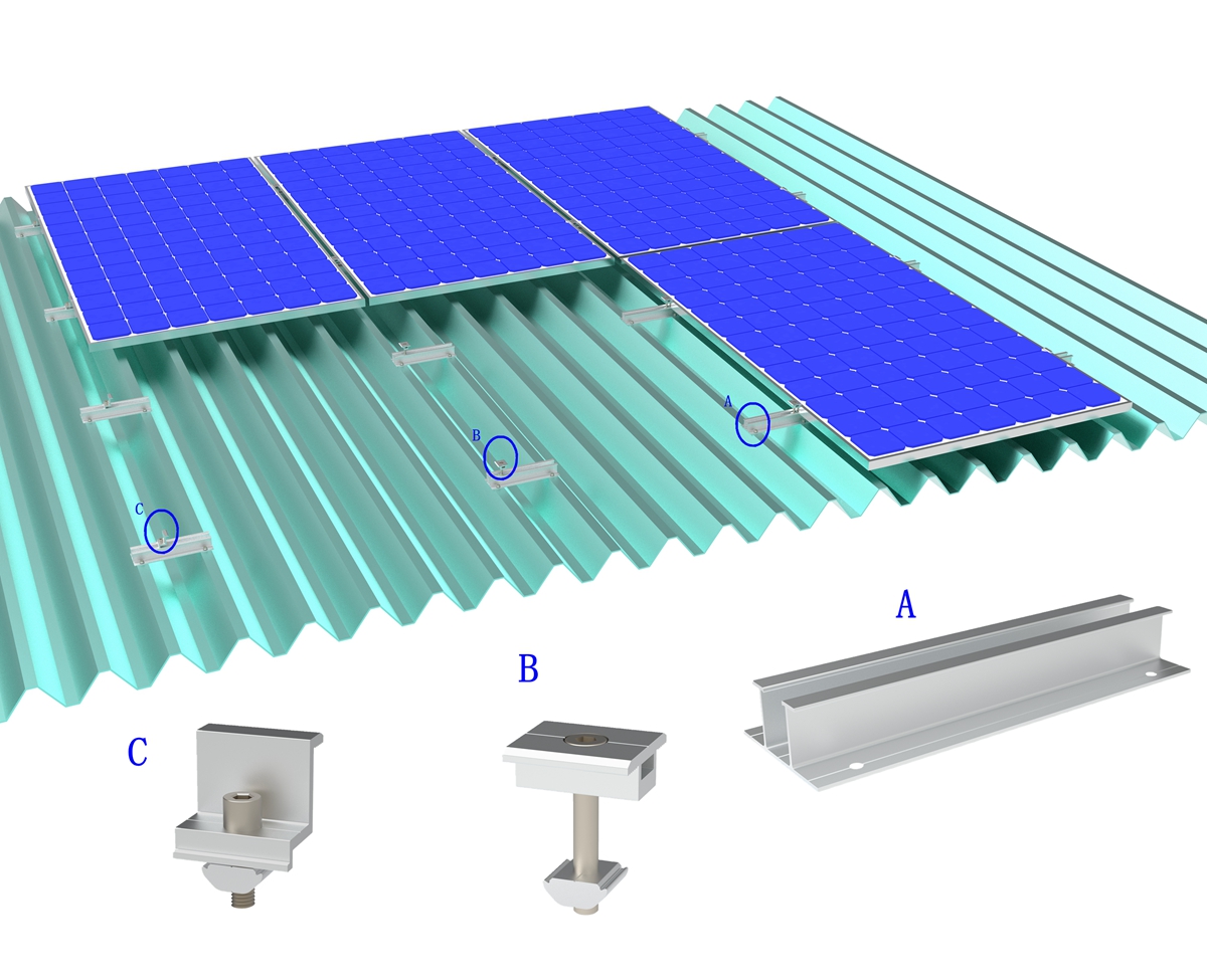 sistema di montaggio solare per tetto senza rotaie