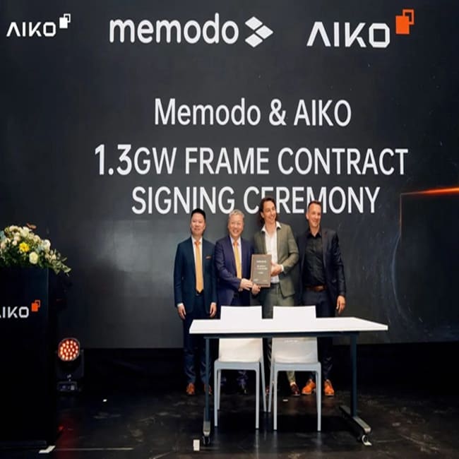 Il produttore cinese Aiko Solar firma un accordo di fornitura da 1,3 GW con Memodo